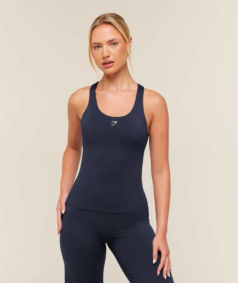 Everyday Racer Back Tank With Shelf in Blue