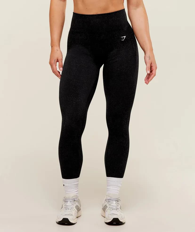 Adapt Fleck Seamless Leggings in Black Smokey Grey