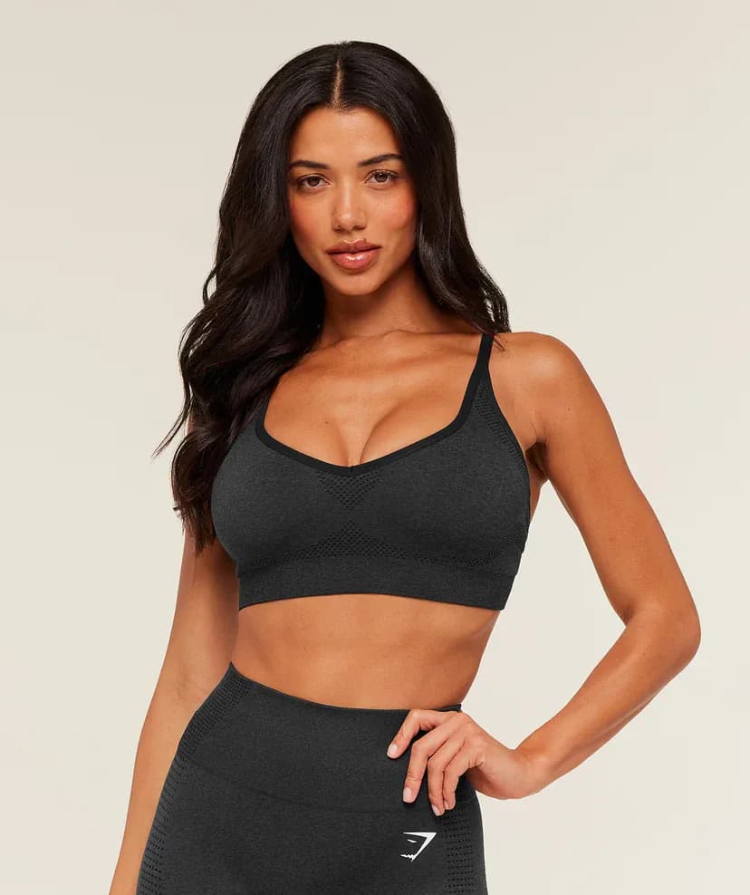 Vital Seamless Sports Bra in Black Marl