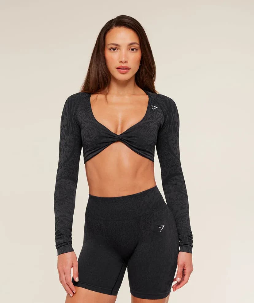 Adapt Animal Crop Top in Black Asphalt Grey